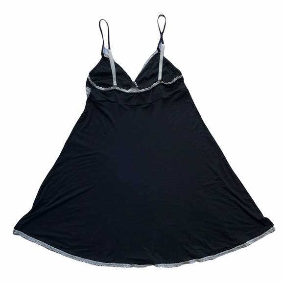 Victoria’ Secret Black Nightie With White Lace Trim Size Medium - Picture 2 of 9